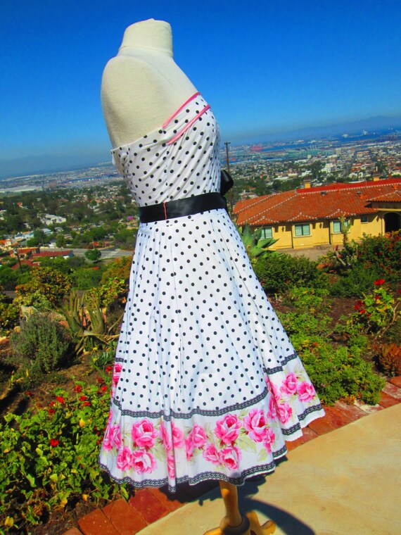 Vintage ADORABLE '90s Strapless Party Dress Sweet… - image 3