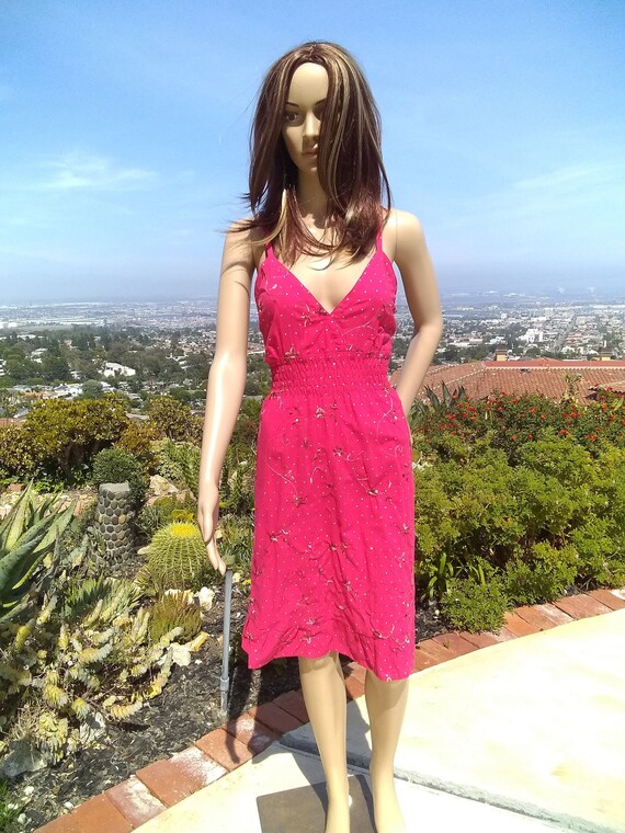 Hot pink top sun dress
