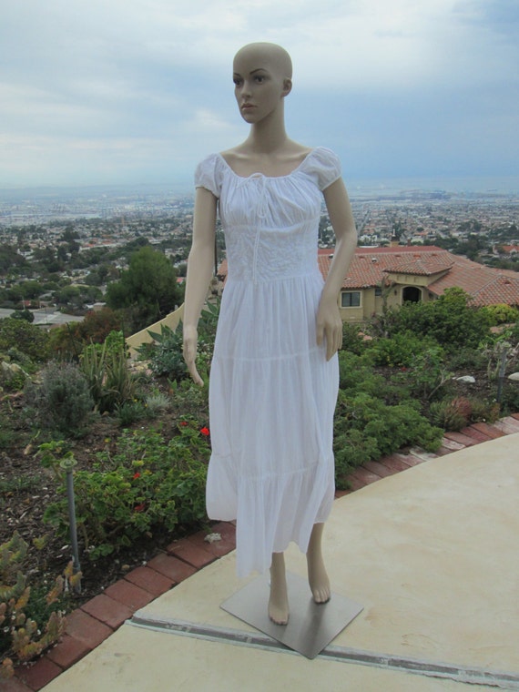 Long white flowing beach dress top