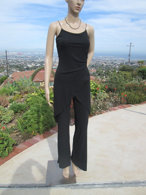 1970's, Vintage Sexy Black Jumpsuit, 1980's, Cock… - image 1