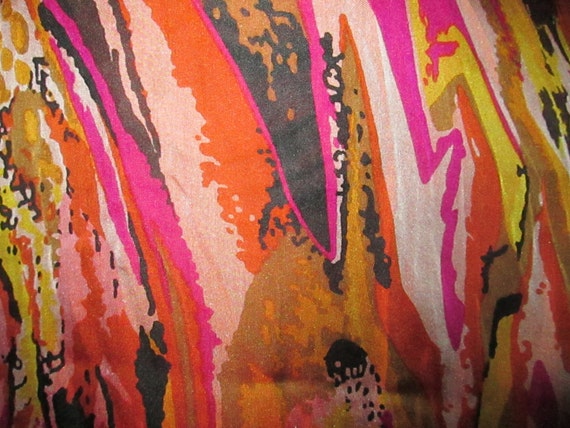 Vintage Silk Scarf 1970's Brilliant Abstract Desi… - image 1