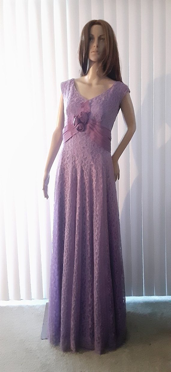 Incredible, Purple Lace Ball Gown, Emma Domb, Vin… - image 1