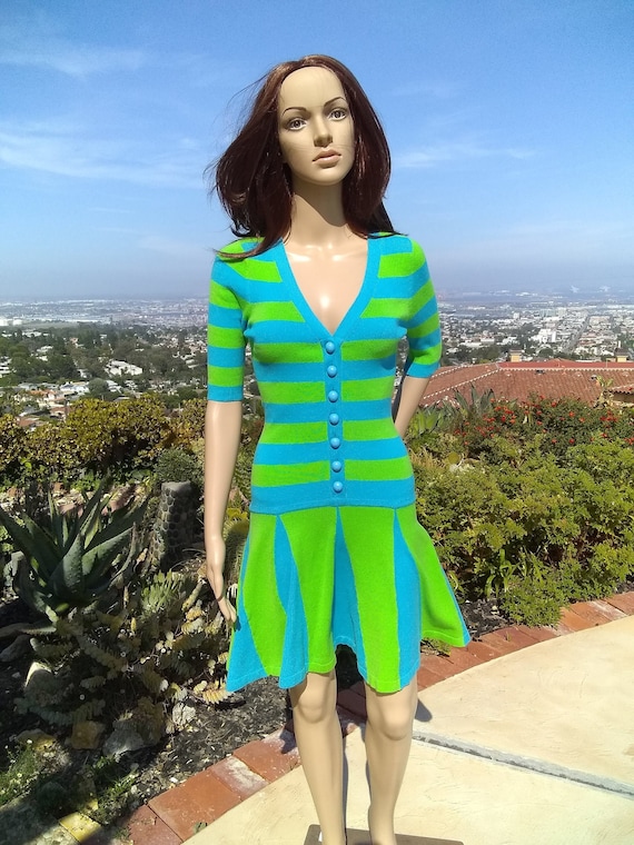 Vintage Betsey Johnson, Groovy Sixties Dress, Knit