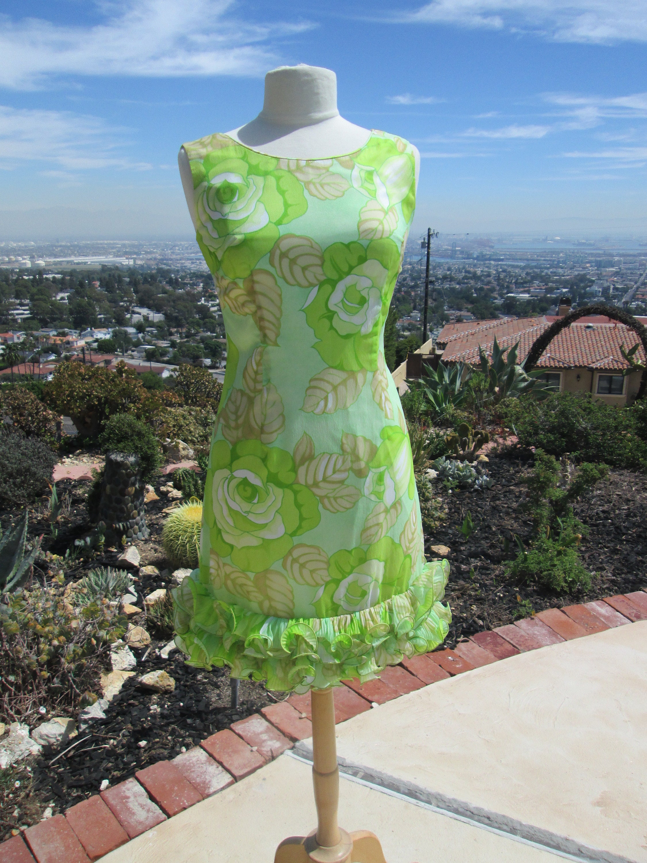 bright green cocktail dress