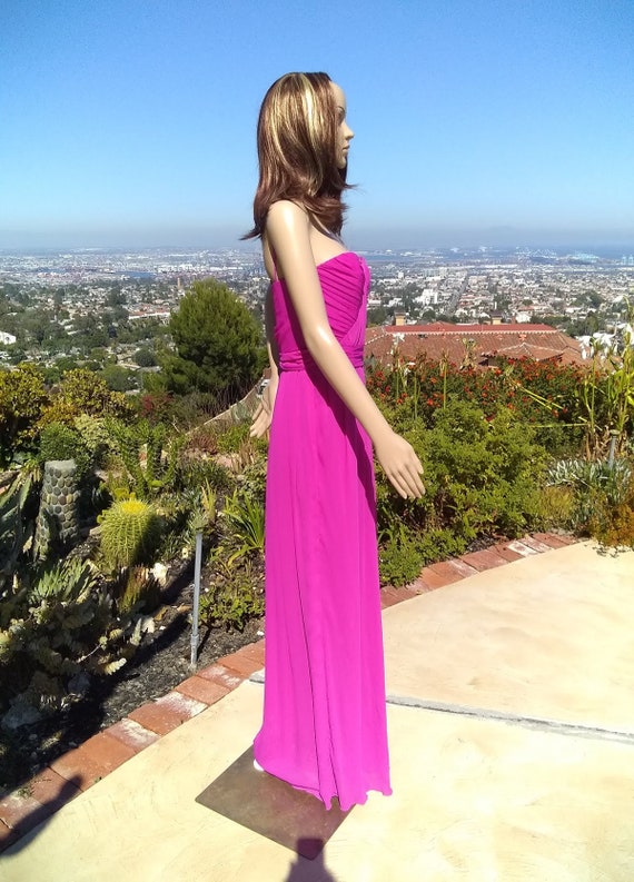 ON SALE Stunning Strapless Fuchsia Hot Pink Desig… - image 3