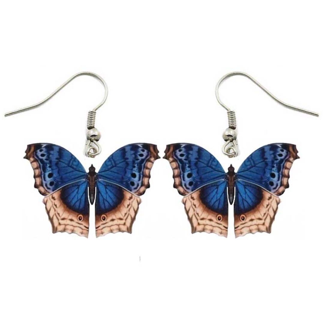 Salamis Temora REPLICA Blue Butterfly Africa Earrings Etsy