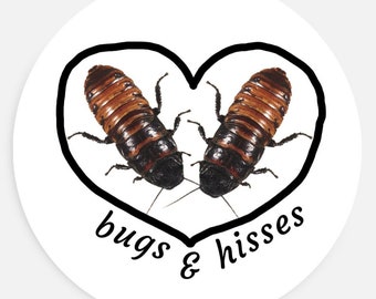 Bugs and Hisses cockroach 1.5in sticker