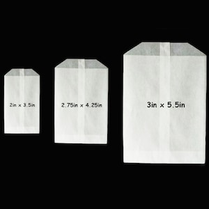 PACK of 100 Wax paper envelopes CHOOSE SIZE