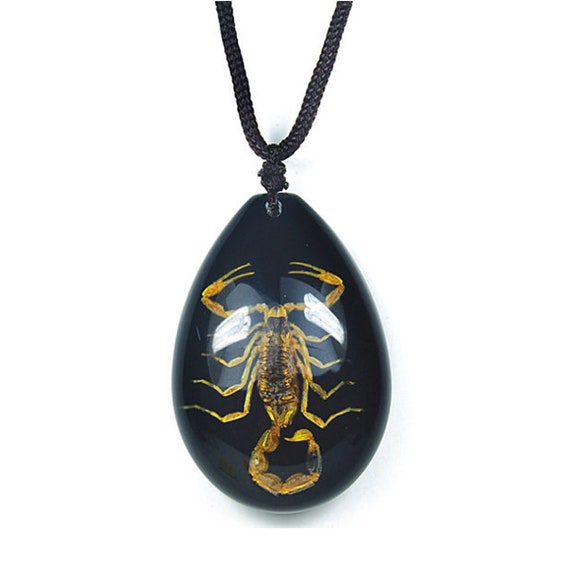 REAL Black Gold Scorpion Necklace 