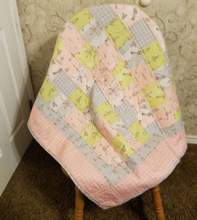 Pink Ballerina Patchwork Baby Quilt image 8