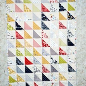 Half Square Triangle Crib Quilt Pattern for 40 by 40 inch baby quilt image 4