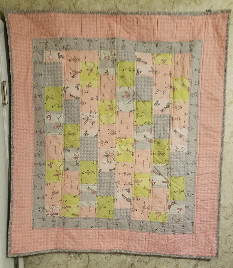 Pink Ballerina Patchwork Baby Quilt image 3