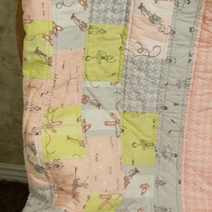 Pink Ballerina Patchwork Baby Quilt image 9