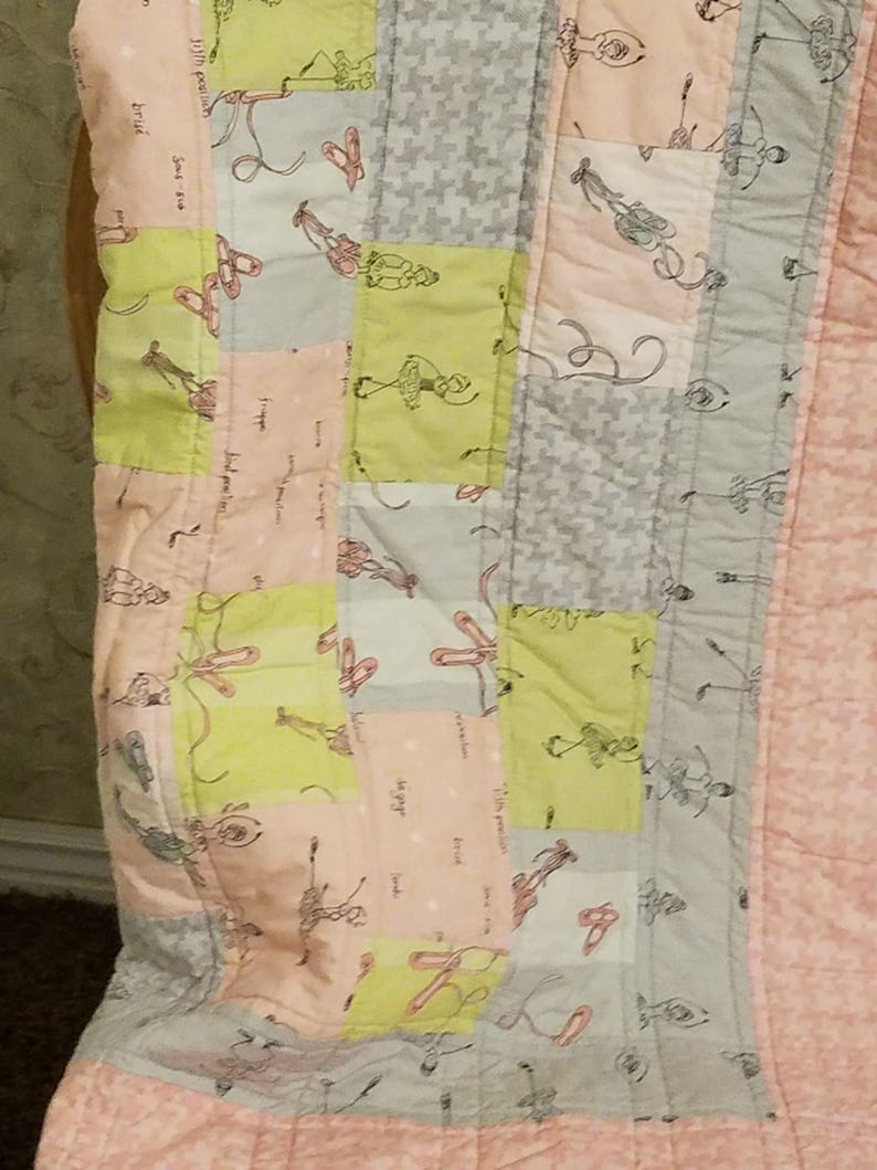 Pink Ballerina Patchwork Baby Quilt image 9