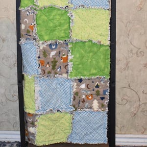 Forest Animal Rag Quilt with Matching Lovey