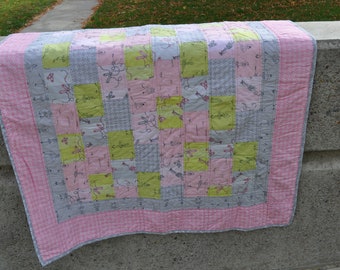 Pink Ballerina Patchwork Baby Quilt