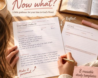 Printable Bible Study Worksheets Bundle, SOAP & Verse Mapping Templates, Prayer Journal, Fillable PDF