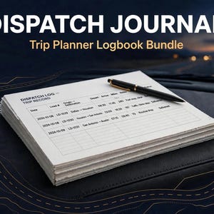 Truck Driver Log Book Printable | Dispatch Journal & Trip Planner Bundle | Owner Operator Daily Trip Sheet PDF