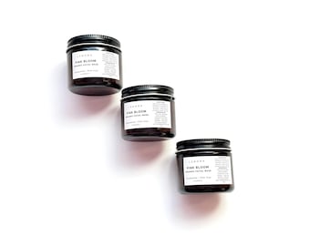 Biologische roze bloei gezichtsmasker / Gevoelige huid / Spa cadeau / Roze klei / Kleine batch / Glazen pot / Zelfzorg