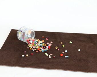 Vellux Bead Mat- 22 x 14 inches Jewelry Work Surface in Chocolate Brown