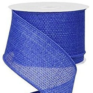 Ships Free Over 35 in US - Cross Royal Burlap Wired Edge Ribbon - 2.5&quot; x 10 Yards (Royal Blue) - RG121225