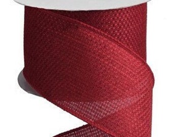 Ships Free Over 35 in US - Solid Cross Royal Wired Edge Ribbon, 10 Yards (Burgundy, 2.5") - RG121205