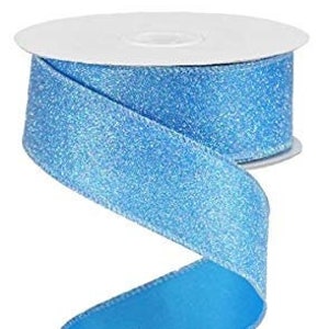 75 Feet Shimmering Iridescent Pastel Blue Waterproof Acetate Ribbon 2 3/4W