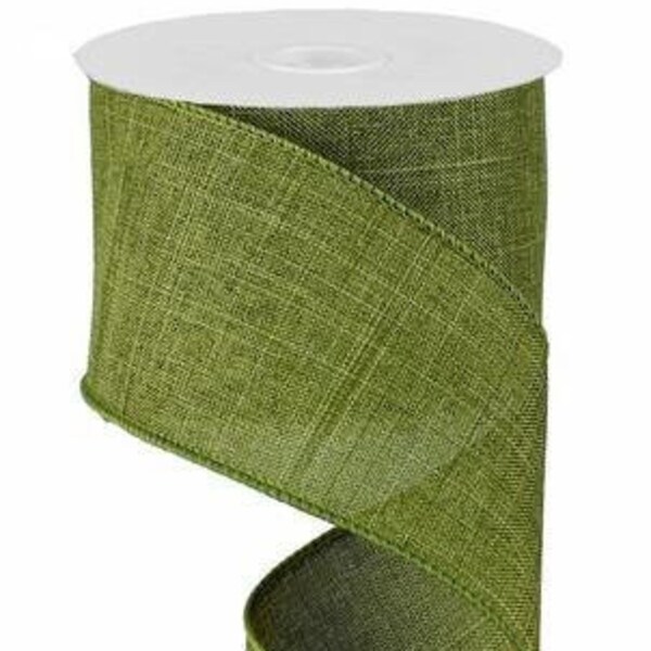 Ships Free Over 35 in US - Solid Canvas Wired Edge Ribbon, 10 Yards (Moss Green, 2.5 Inches) - RG127952