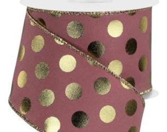 Glitter Multi Dots Wired Ribbon - 2.5 X 10 Yards Black Red Green