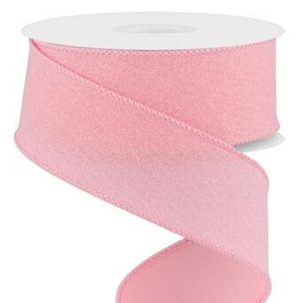 Ships Free Over 35 in US - Fine Glitter Wired Edge Ribbon, 1.5" x 10 Yards (Rose Pink) - RGE1994EH