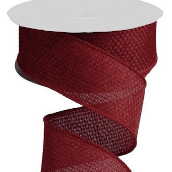 Ships Free Over 35 in US - Solid Cross Royal Wired Edge Ribbon, 10 Yards (Burgundy, 1.5") - RG121105