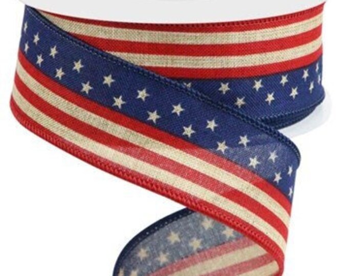 Ships Free Over 35 in US - Patriotic Stars & Stripes Flag Ribbon, 1.5 ...
