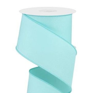 Ships Free Over 35 in US - Diagonal Weave Solid Wired Edge Ribbon, 2.5&quot; x 10 Yards (Ice Blue) - RGE1203H1