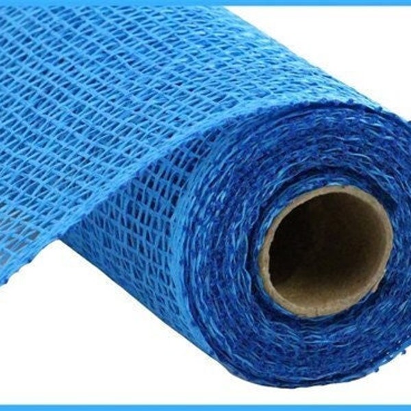 Ships Free Over 35 in US - Poly Burlap Deco Mesh Ribbon - 10" x 10 Yards (Blue) - RP810003
