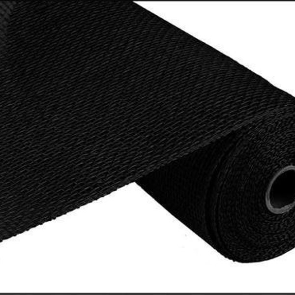 Ships Free Over 35 in US - Poly Burlap Deco Mesh Ribbon - 10" x 10 Yards (Black) - RP810002