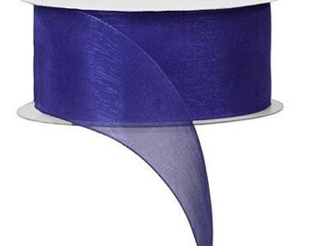 Ships Free Over 35 in US - Sheer Organza Ribbon, 1.5" x 25 Yards (Navy Blue) - RC110719