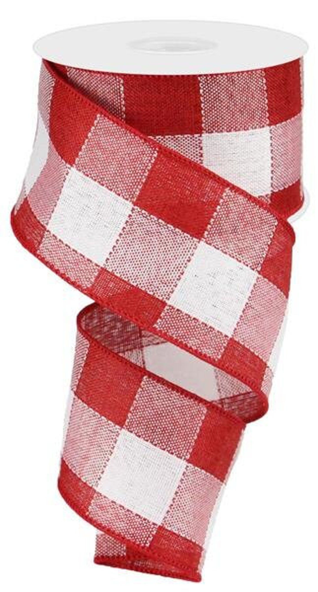 Ships Free Over 35 in US Woven Buffalo Plaid Check Wired Edge Ribbon, 2 ...