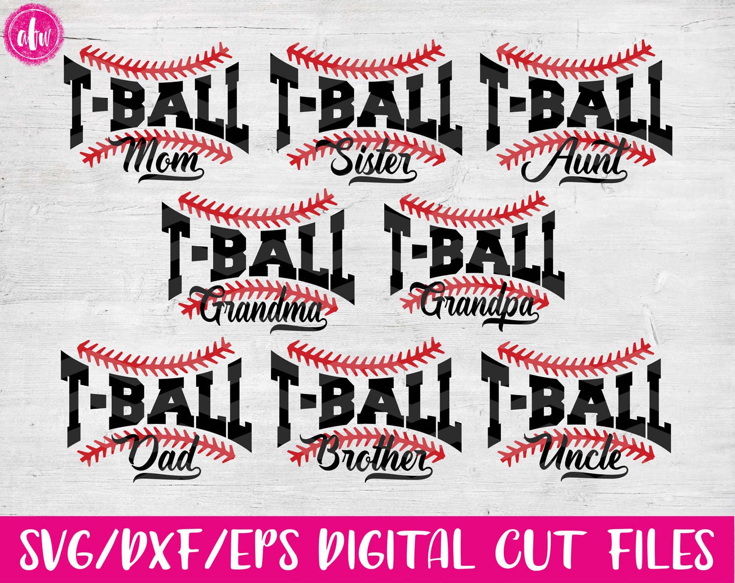 Download T-Ball Family SVG DXF EPS Cut Files Sports Mom Dad | Etsy