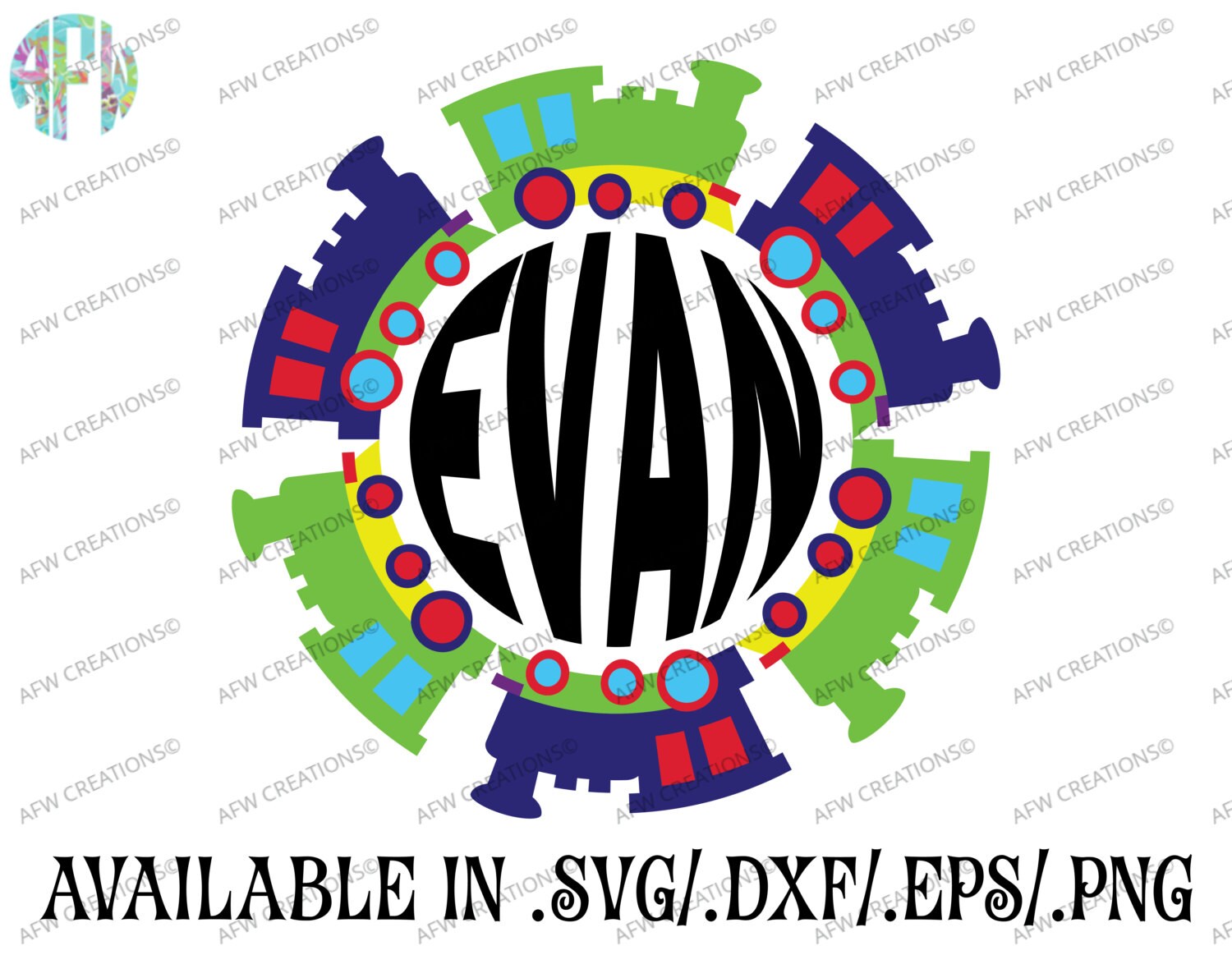 Download Digital Cut Files Monogram Train Svg Dxf Eps Railroad Etsy