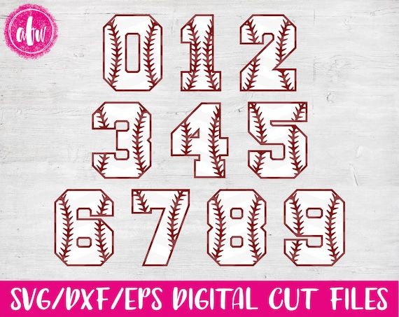 Download Baseball Numbers Softball Svg Dxf Eps Cut Files Sports Etsy