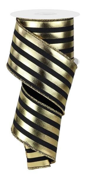 Metallic Sheer Gold Wired Ribbon, 2.5, Christmas Ribbon 