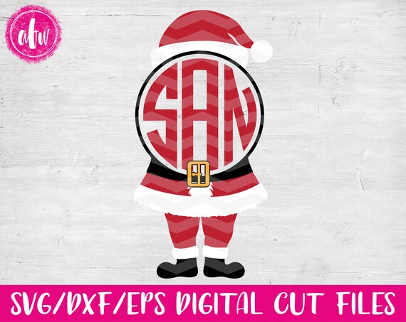 Download Christmas Monogram Santa SVG DXF EPS Cut File Santa's | Etsy