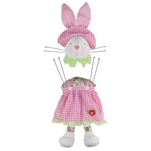 Ships Free Over 35 in US - 29&quot; Plush Easter Bunny Girl Wreath Decor Kit - HE7192