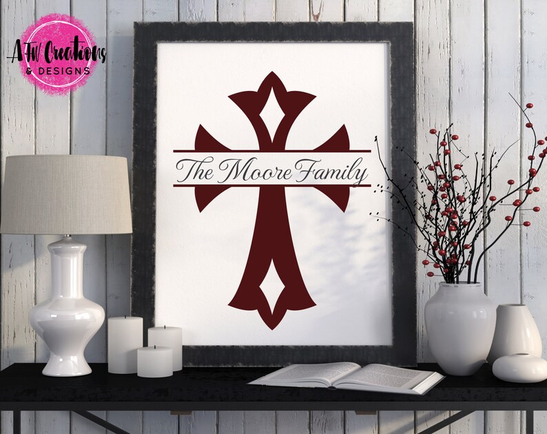 Download Monogram & Split Celtic Cross SVG DXF EPS Cut Files | Etsy