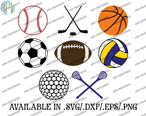 Digital Cut Files Sports Designs & Balls SVG DXF EPS | Etsy
