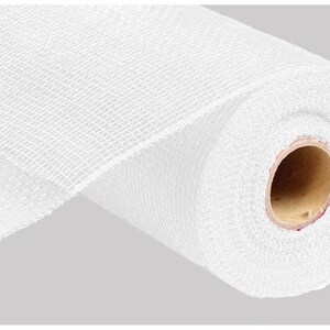 Ships Free Over 35 in US - Deco Poly Mesh Ribbon - Non-Metallic White - 10" x 10 Yards - RE130227