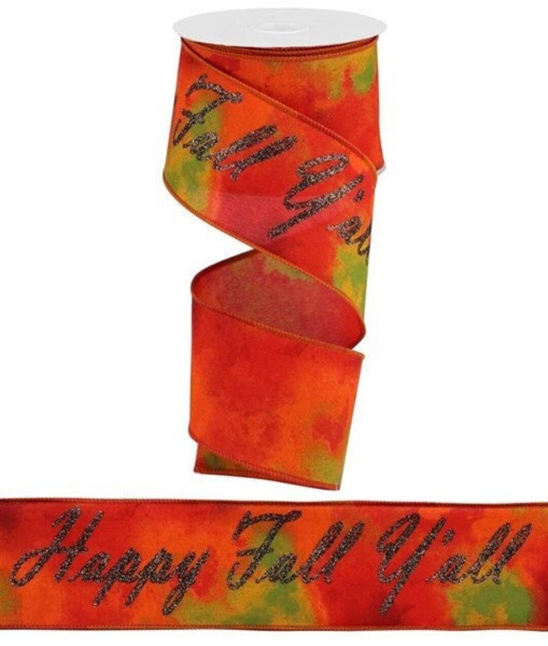 Happy Fall Ribbon Ships Free Over 35 in US - Happy Fall Y'all Thanksgving Wired Edge ...