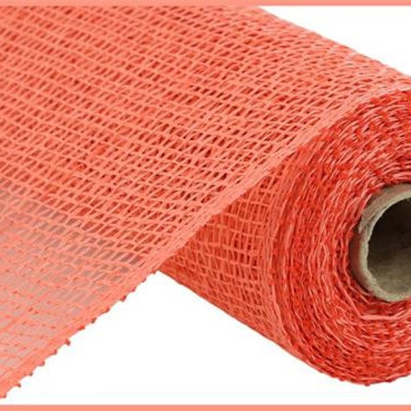 Ships Free Over 35 in US - Poly Burlap Deco Mesh Ribbon - 10" x 10 Yards (Peach) - RP810021