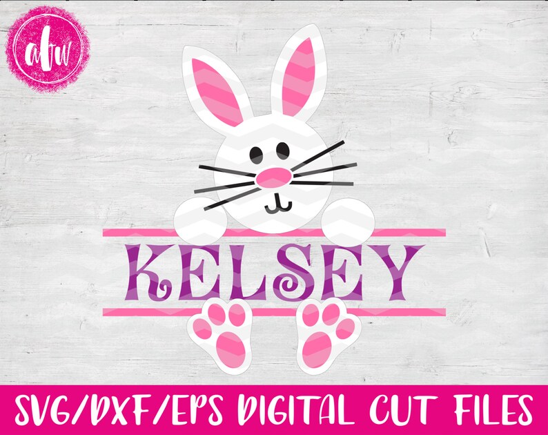 Download Split Easter Bunny SVG DXF EPS Cut File Spring Monogram | Etsy