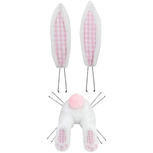 25&quot; Easter Bunny Butt Wreath-Making Decor Kit (Pink Gingham, 3 Pieces) - HE718515